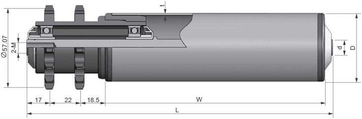 ML2224型 塑鋼雙鏈輥筒 內(nèi)螺紋式